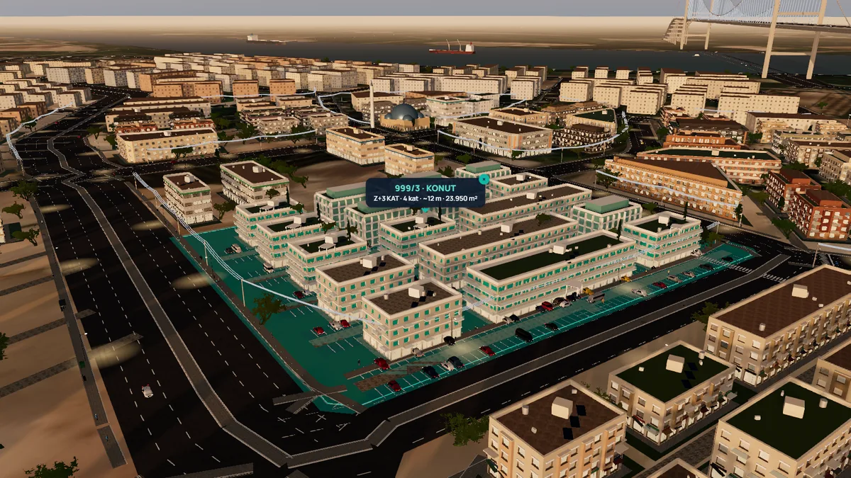 Altın saat, kanal ve köprü — Gerçek 3B